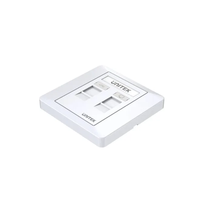 Unitek Network Wall Plate - T013A - Dual Port — image 1