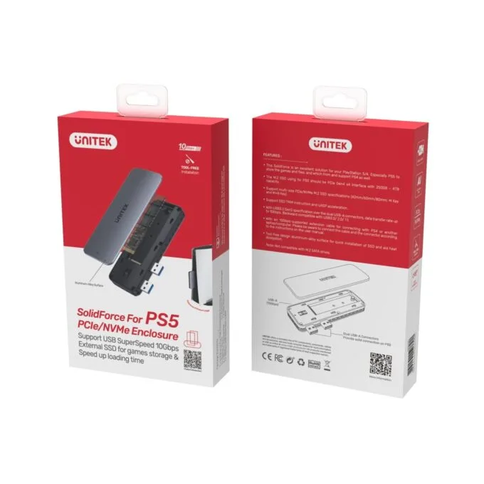 Unitek PCIe NVMe M2 SSD Enclosure For PS5 Storage Expansion - S1224A - PCIe NVMe M2 SSD Enclosure For PS5 Storage Expansion — image 10