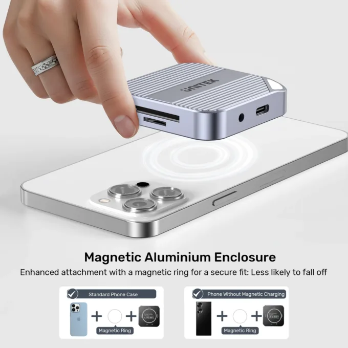 Unitek S1244C Magnetic Card Reader PD100W 4K@60Hz Audio - Space Grey — image 9