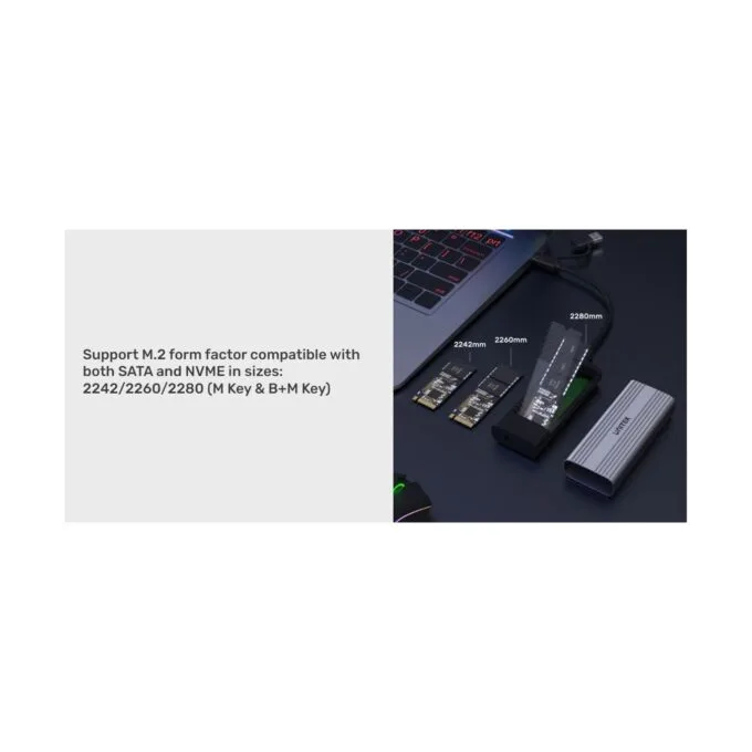 Unitek SolidForce Reefer USB-C 3.2 M.2 NVMe Alum Enclosure - S1225A - USB-C 3.2 M.2 NVMe Alum Enclosure — image 5
