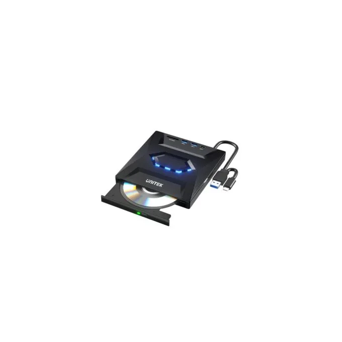 Unitek T1037A 5-in-1 External Optical Drive & USB Hub - 8x DVD — image 1