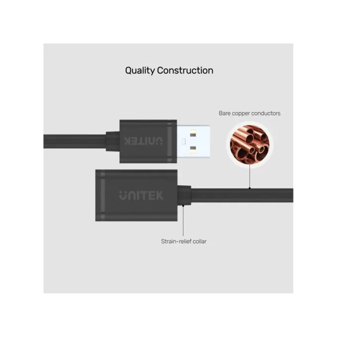 Unitek UCE USB-A 2.0 Extension Cable 5.0m - Y-C418GBK - USB-A 2.0 Extension Cable 5.0m — image 5