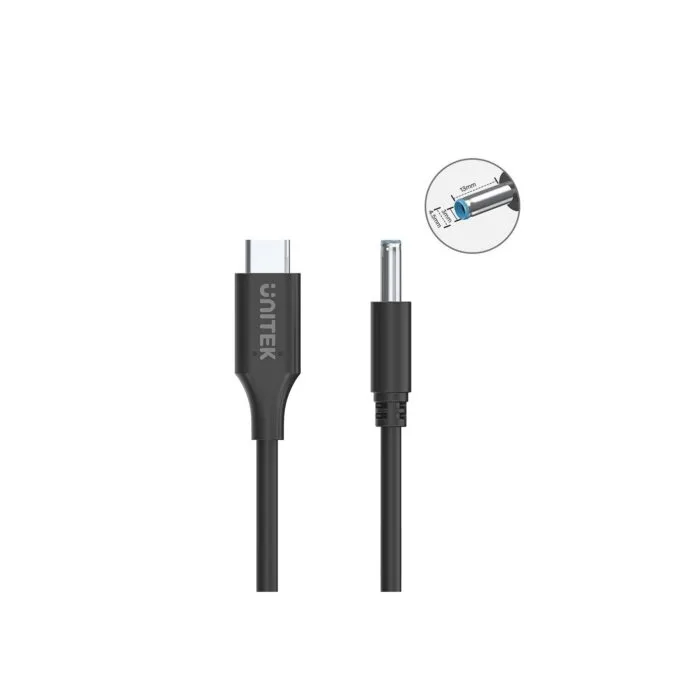 Unitek UCL USB-C to DC Cable 1.8m 65W for HP 4.5x3.0mm - C14117BK - 1.8m 65W for HP 4.5x3.0mm — image 3