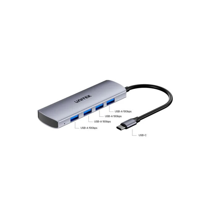 Unitek uHUB Q4 USB-C Hub 4x USB-A 10Gbps with Power Port H1112E — image 5