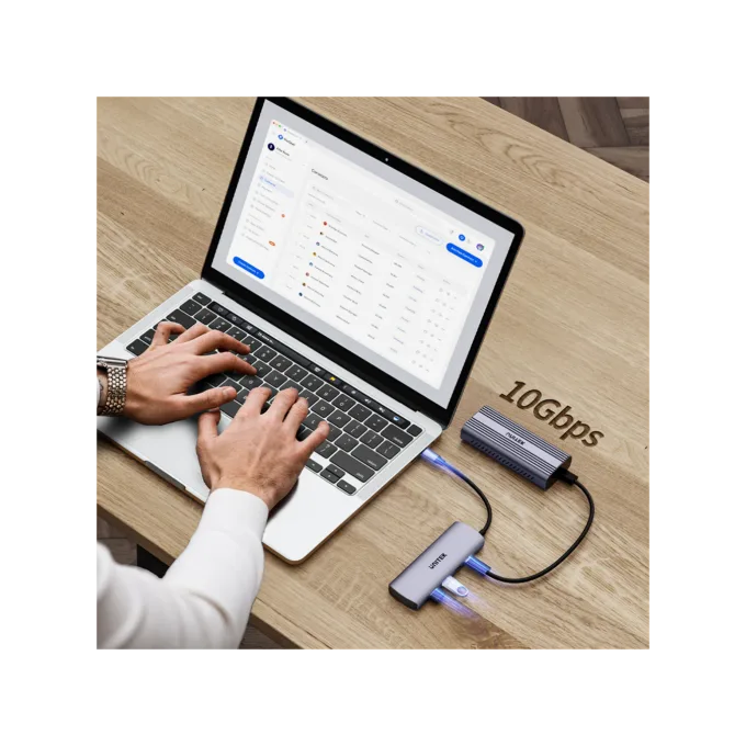Unitek uHUB Q4 USB-C Hub 4x USB-A 10Gbps with Power Port H1112E — image 6