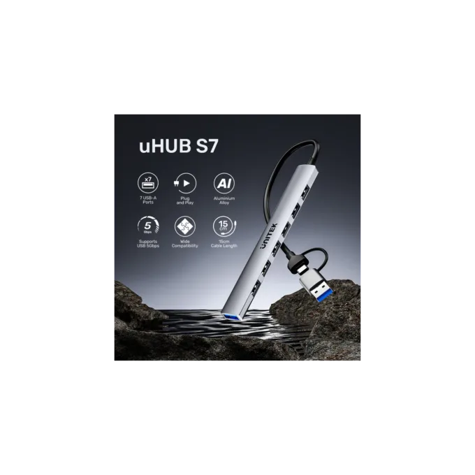 Unitek uHUB S7 H1209A 7-Port USB 5Gbps Hub — image 3