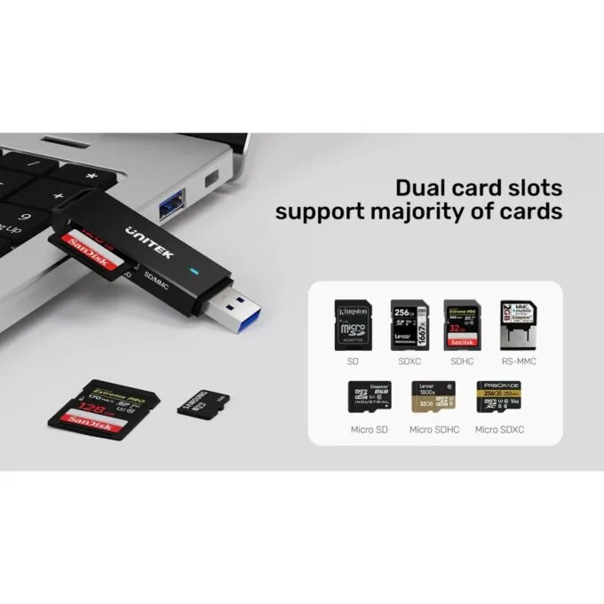 Unitek USB-A 3.0 to Micro SD SD Card Reader - Y-9327A - USB-A 3.0 to Micro SD SD Card Reader — image 8