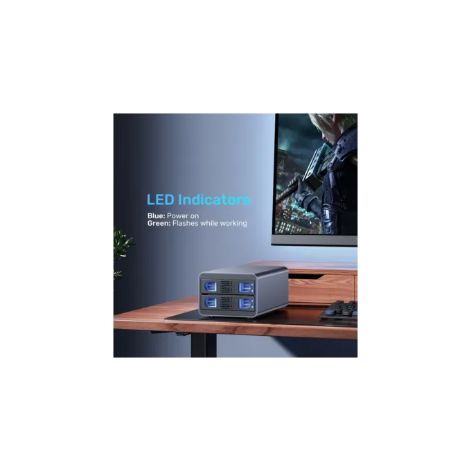 Unitek USB-C 2-Bay External SATA HDD Enclosure - S1308C - with RAID — image 5