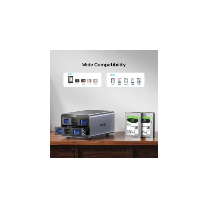 Unitek USB-C 2-Bay External SATA HDD Enclosure - S1308C - with RAID — image 7