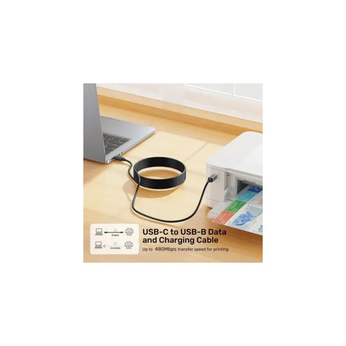 Unitek USB-C 2.0 to USB-B Printer Cable - 5.0m — image 4