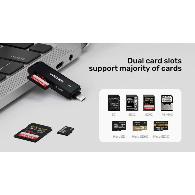 Unitek USB-C 3.0 to Micro SD SD Card Reader - Y-9328 - USB-C 3.0 to Micro SD Card Reader — image 6