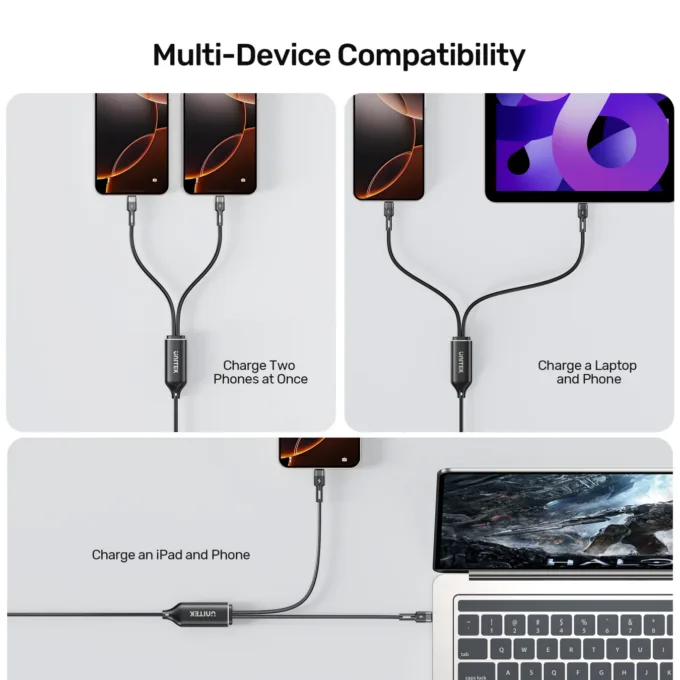 Unitek USB-C Cable - C14146ABK01-1.8M - PD100W 2-in-1 Dual Charging — image 6