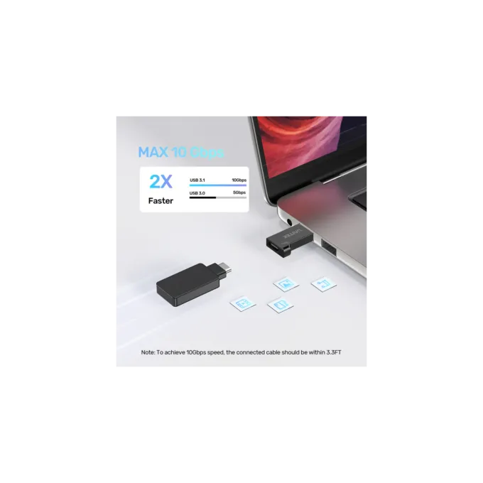 Unitek USB-C Female to USB-A Male Adapter - A1049A - 10Gbps — image 3