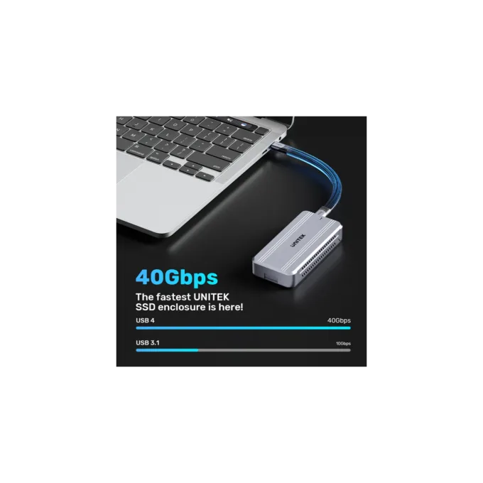 Unitek USB-C NVME PCIe Enclosure - S1242A - USB 4.0 40Gbps w Cooling Fan — image 4