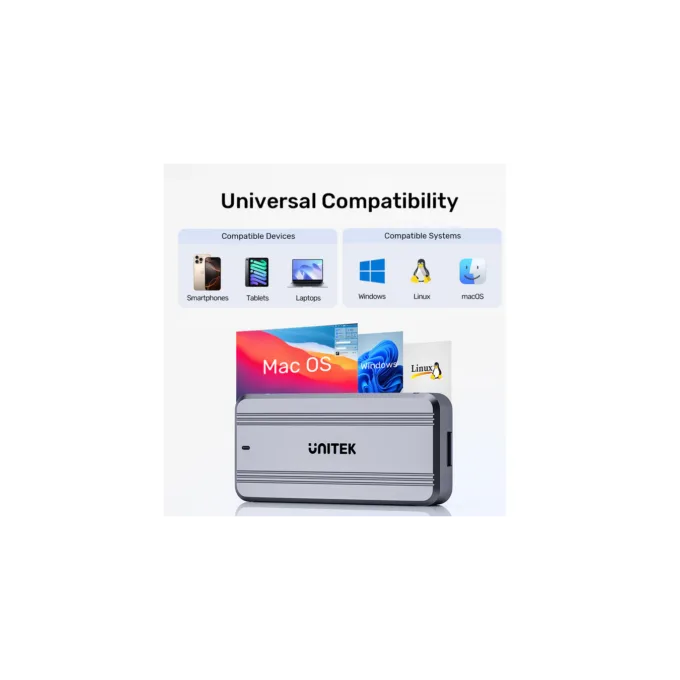 Unitek USB-C NVME PCIe Enclosure - S1242A - USB 4.0 40Gbps w Cooling Fan — image 7