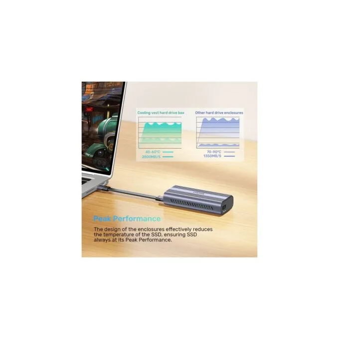 Unitek USB-C NVME PCIe Enclosure USB4.0 40Gbps - S1226A - USB-C, NVME, PCIe Enclosure, USB4.0, 40Gbps — image 9