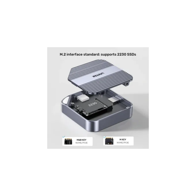 Unitek USB-C NVME PCIe M2 2230 Magnetic SSD Enclosure - S1244A - 10Gbps PD100W — image 9
