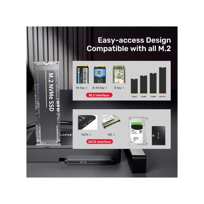 Unitek USB-C to SATA m2 SSD Converter Enclosure - S1232A - USB-C to SATA m2 SSD Converter Enclosure — image 5