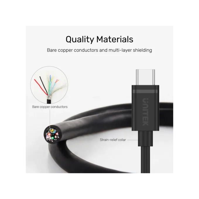 Unitek USB-C to USB-C Cable Y-C477BK-3M 3m USB 3.2 Gen1 — image 6