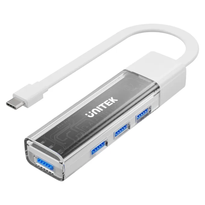 Unitek USB-C USB-A Hub - H1319A - 4xUSB-A Ports, Bi-Directional Detachable USB Cable — image 1
