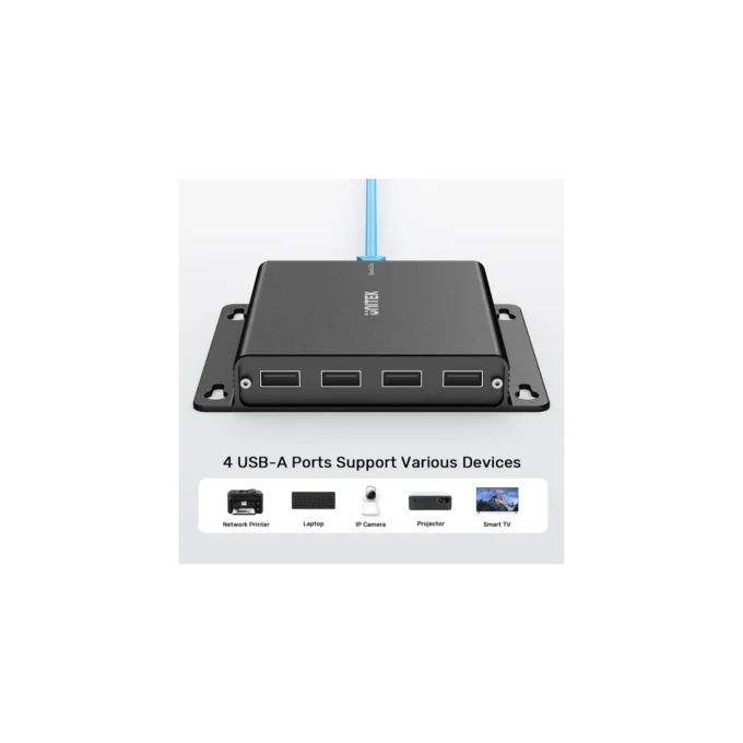 Unitek USB Extender over Ethernet - U1222ABK - 150m 4-Port Hub 5V2A PSU — image 2