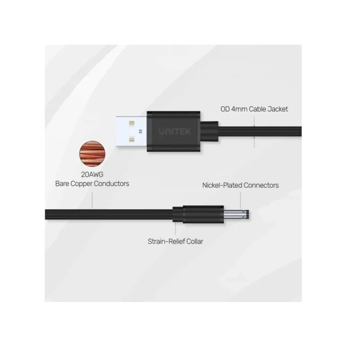 Unitek USB to DC - Y-C495BK - 3.5x1.35mm, Power 1m — image 8