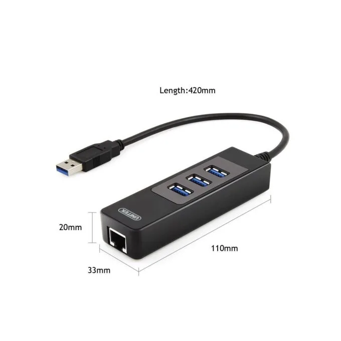Unitek USB3.0 3-Port Hub w Gigabit LAN - Y-3045C - USB3.0 3-Port Hub w Gigabit LAN — image 5
