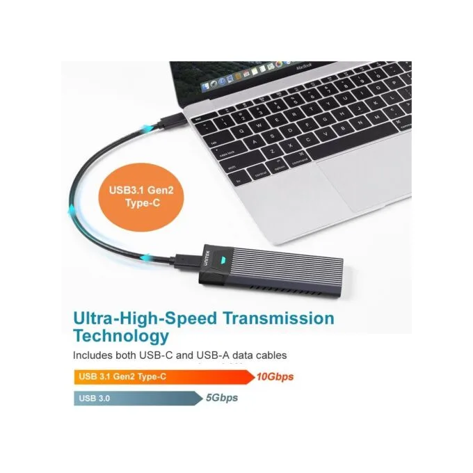 Unitek USB3.1 Gen2 Type-C to M2 SSD NVMe Enclosure - S-1203A - USB3.1 Gen2 Type-C to M2 SSD NVMe Enclosure — image 2