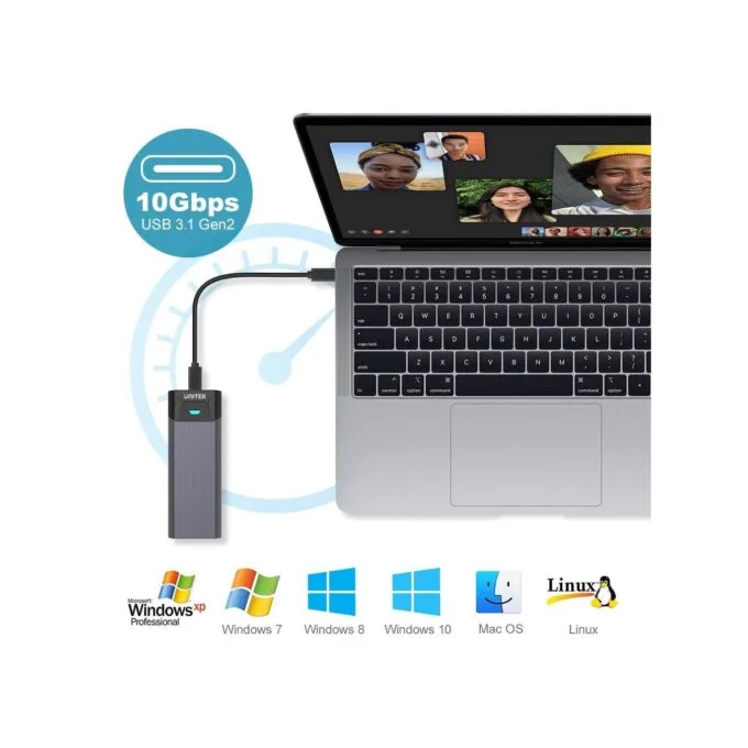 Unitek USB3.1 Gen2 Type-C to M2 SSD NVMe Enclosure - S-1203A - USB3.1 Gen2 Type-C to M2 SSD NVMe Enclosure — image 3