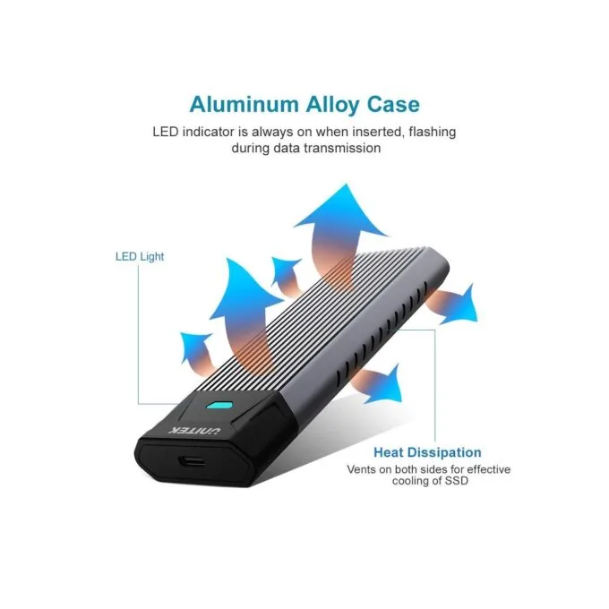 Unitek USB3.1 Gen2 Type-C to M2 SSD NVMe Enclosure - S-1203A - USB3.1 Gen2 Type-C to M2 SSD NVMe Enclosure — image 4