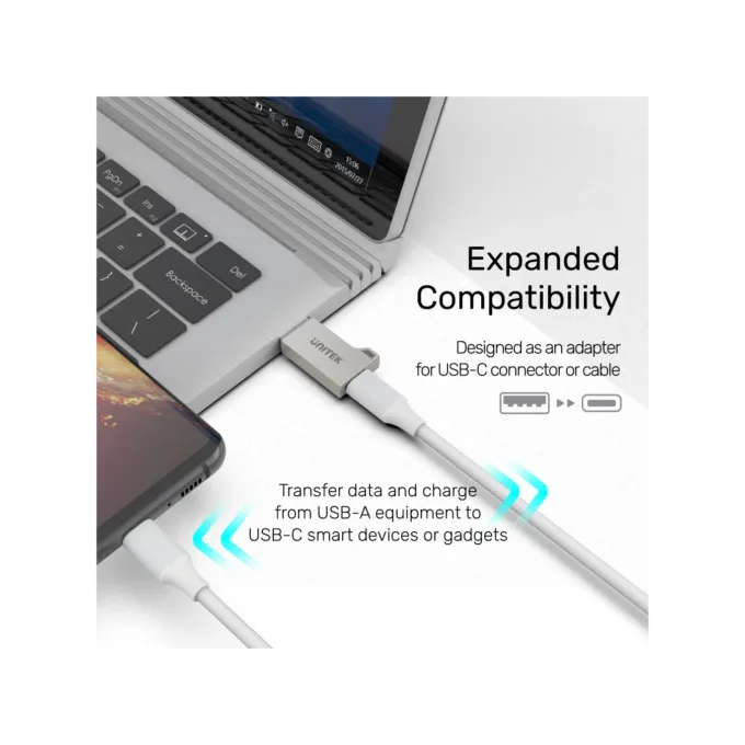 Unitek USB3.1 Type-C Female to Type-A Male 5Gbps Adapter Silver A1034NI — image 4