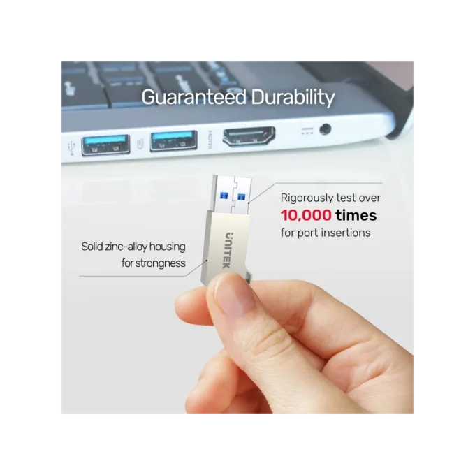 Unitek USB3.1 Type-C Female to Type-A Male 5Gbps Adapter Silver A1034NI — image 6