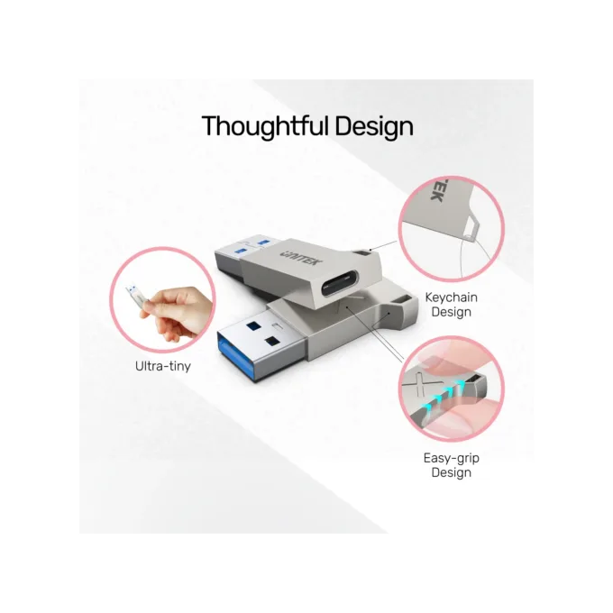 Unitek USB3.1 Type-C Female to Type-A Male 5Gbps Adapter Silver A1034NI — image 7