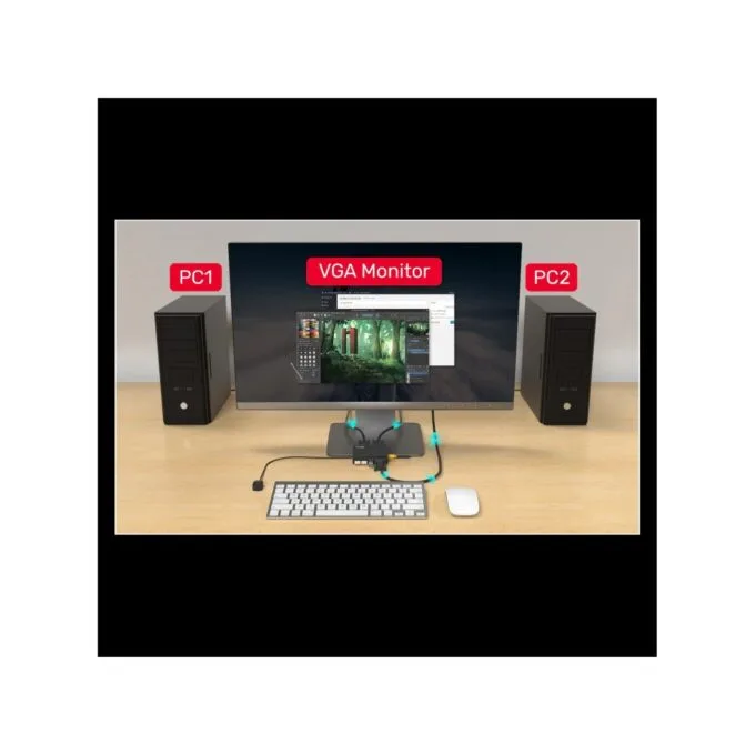 Unitek VGA KVM Switch - U-8709ABK - 2In1Out, 3-Port USB2.0 Hub — image 4