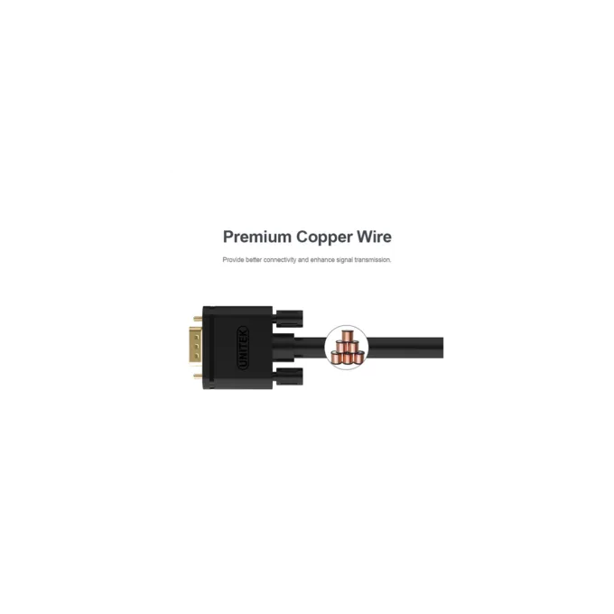 Unitek VGA to VGA Cable - Y-C503G - VGA to VGA Cable 1.5m — image 4