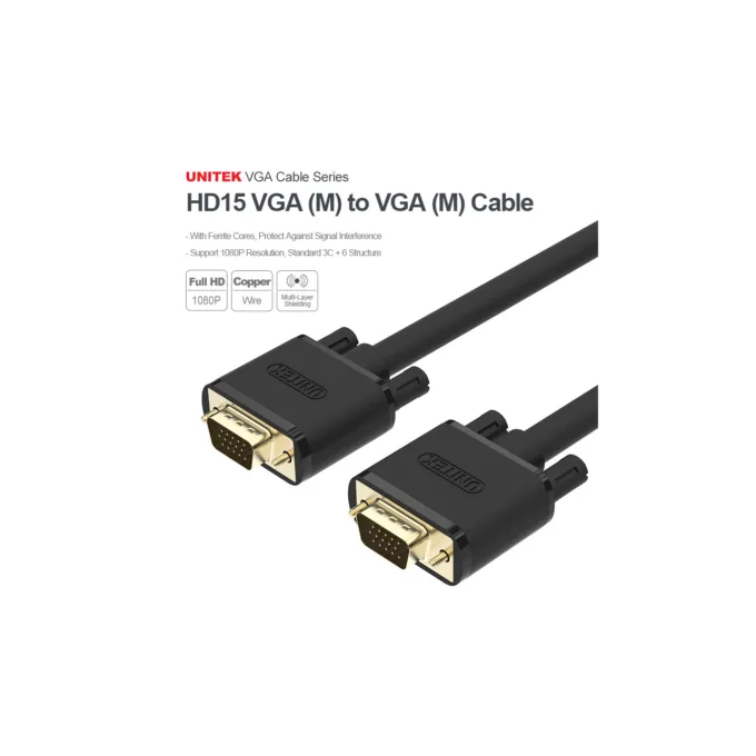 Unitek VGA to VGA Cable - Y-C503G - VGA to VGA Cable 1.5m — image 7
