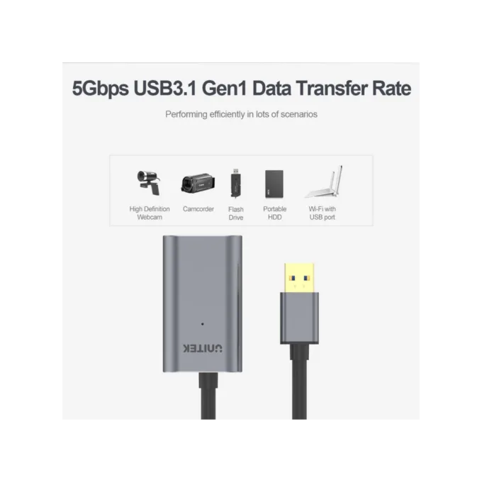 Unitek Y-3004 USB3.0 USB-A Male to USB-A Female Active Extension Cable 5m — image 5