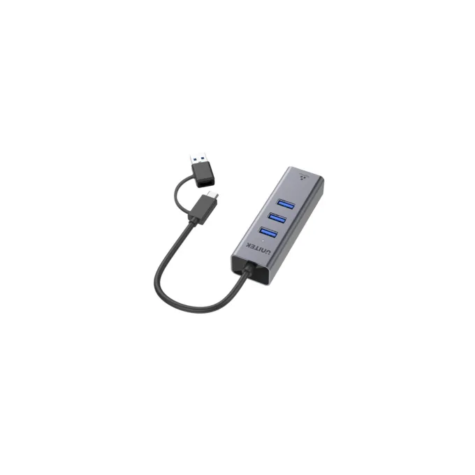 Unitek Y-3088B USB-C Hub 3x USB 3.0 Gigabit LAN + USB-A Adapter — image 2