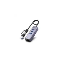 Unitek Y-3088B USB-C Hub 3x USB 3.0 Gigabit LAN + USB-A Adapter