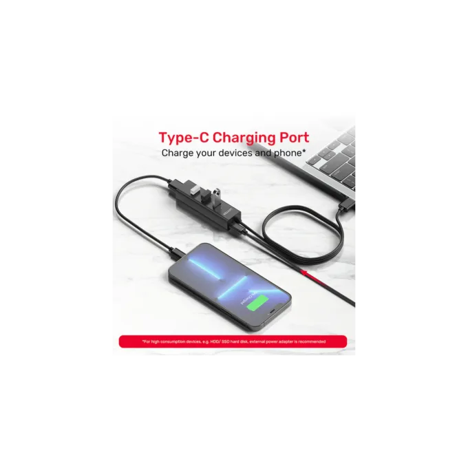 Unitek Y-3089 4-Port USB 3.0 Hub with USB-C Power - 30cm Cable — image 5