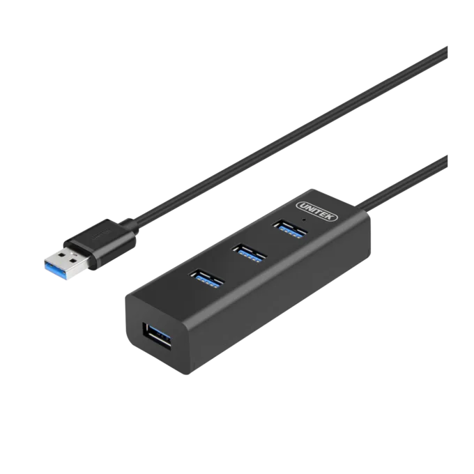 Unitek Y-3089 USB 3.0 4-Port Hub with Micro USB Power - Black — image 1