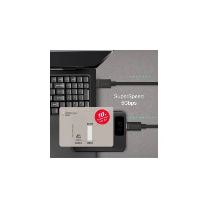 Unitek Y-C477BK USB-C to USB-C 3.1 Gen1 Cable 1m 5Gbps 60W - Black — image 4