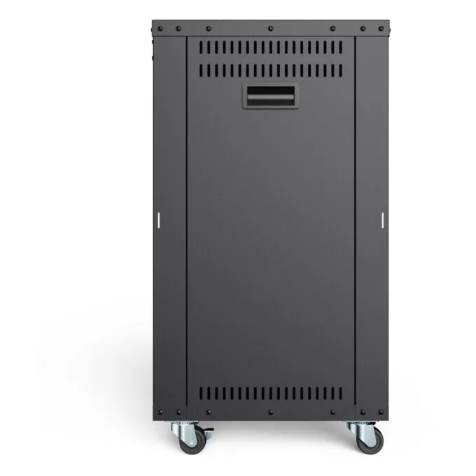 Universal 19-Inch Equipment Rack with Castors - 16U Freestanding - Black Steel — image 5