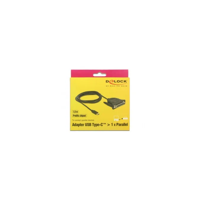 USB 2.0 adapter cable, USB-C male to parallel DB25 female — image 4