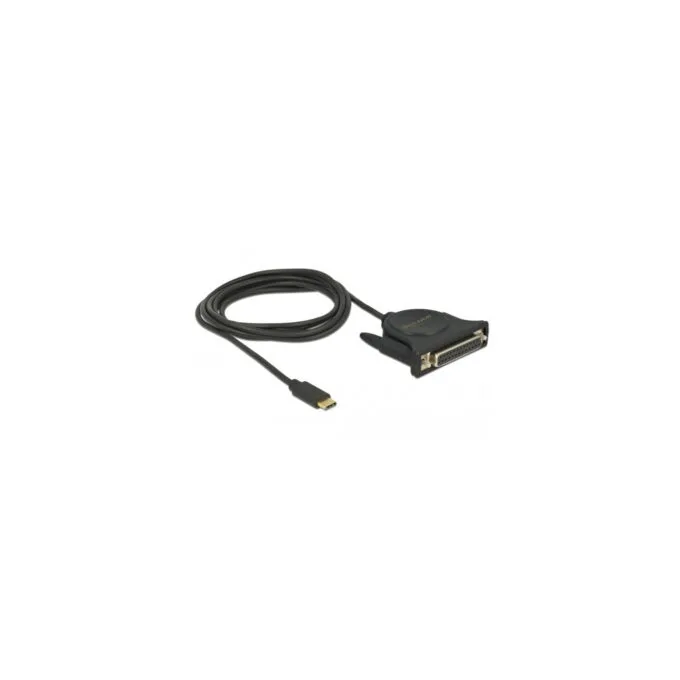 USB 2.0 adapter cable, USB-C male to parallel DB25 female — image 1