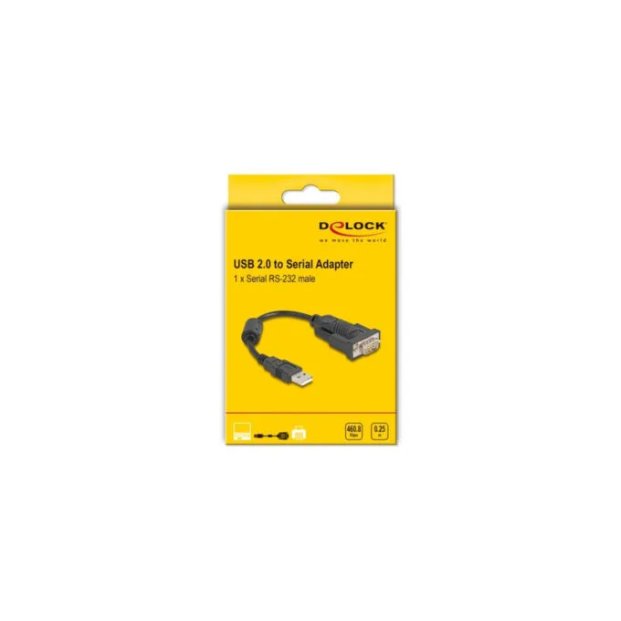 USB 2.0 adapter, USB-A male to serial RS-232 male — image 3