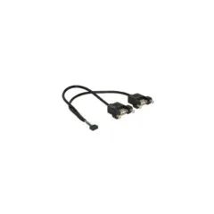 USB 2.0 cable - 2mm 10Pin header to 2x USB-A socket, for installation
