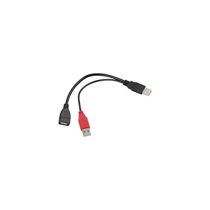 USB 2.0 Y-cable, USB-A male + USB-A male to USB-A female — image 1