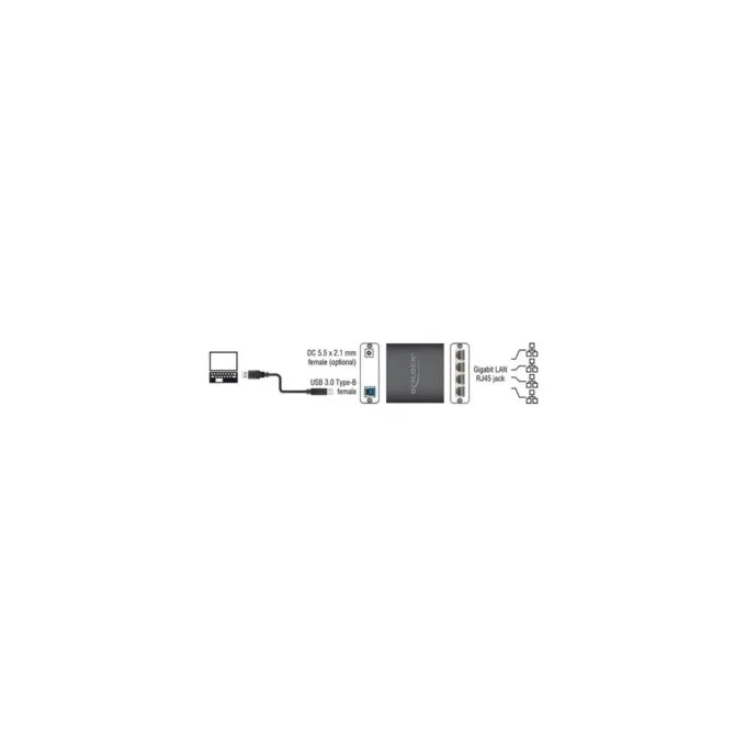 USB 3.2 Gen 1 adapter - USB-A male to 4x RJ-45 female — image 4