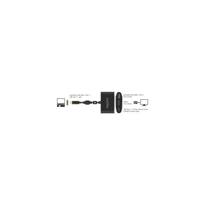USB 3.2 Gen 1 adapter - USB-C male to USB-A + USB-C + HDMI female — image 2